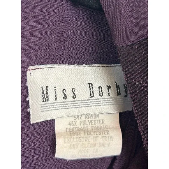 Miss Dorby Vintage 90s Purple Maxi Dress Floral Brocade Patchwork Size 12 Church - Picture 4 of 9